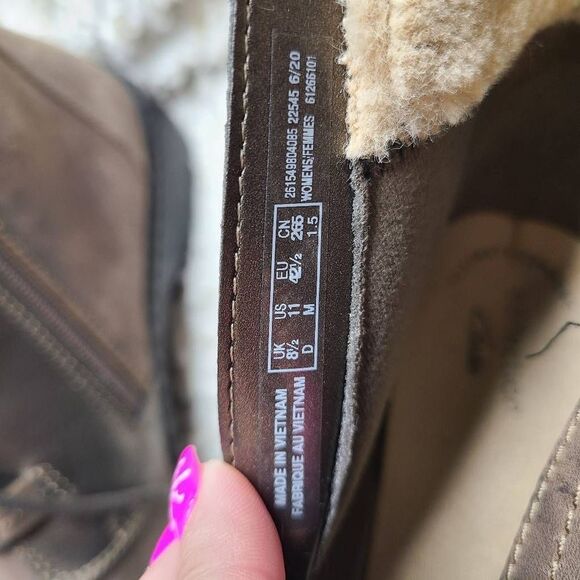 Clarks Cora Chai Lace-up Leather Ankle Boots sz‎ 11 - Picture 7 of 8